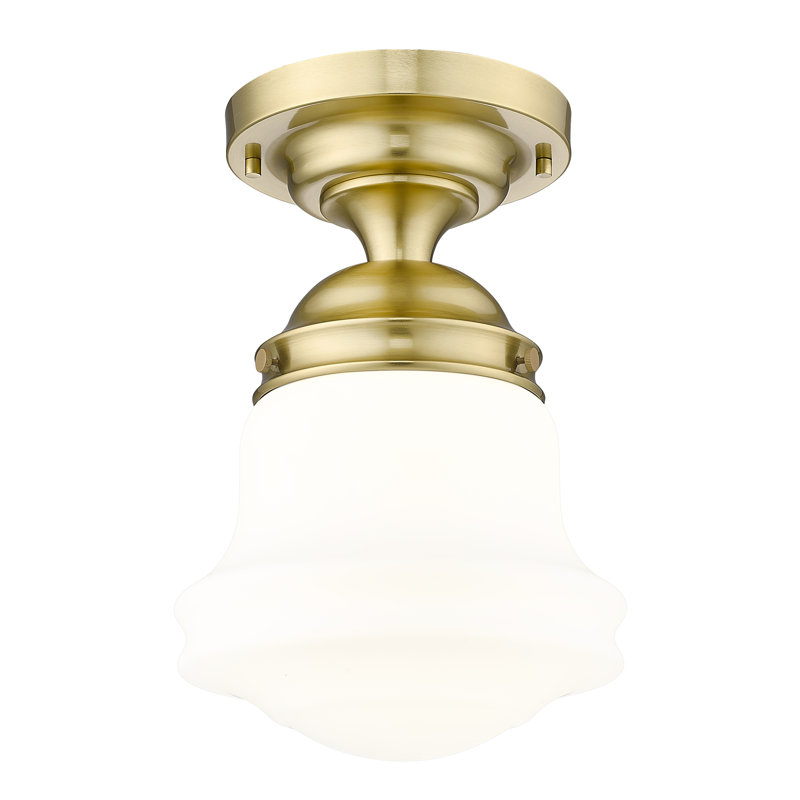 Neriah Glass Semi-Flush Mount Pendant, 15.75" H x 10.5" W, Luxe Gold