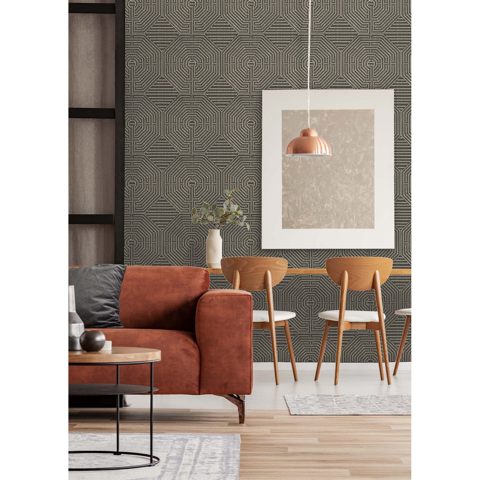 Geometric Peel & Stick Wallpaper Roll, Black
