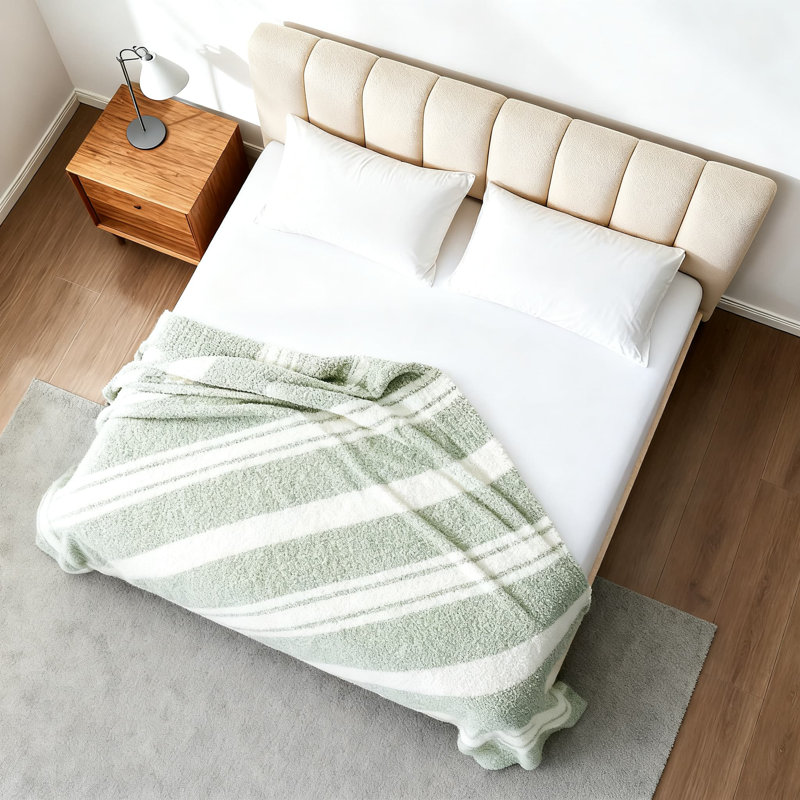 Jeté en tricot réversible, couverture en microfibre super douce et chaude pour canapé, canapé et lit, jeté décoratif léger et confortable