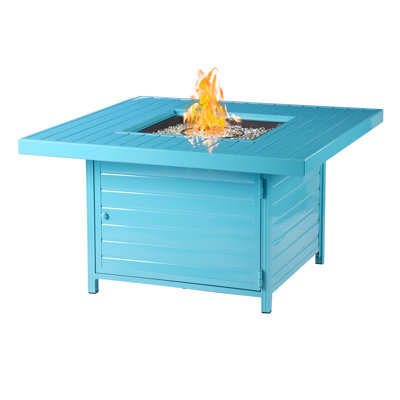 Margrett Square Aluminum Propane Smokeless Fire Pit Table with Hidden Fuel Tank