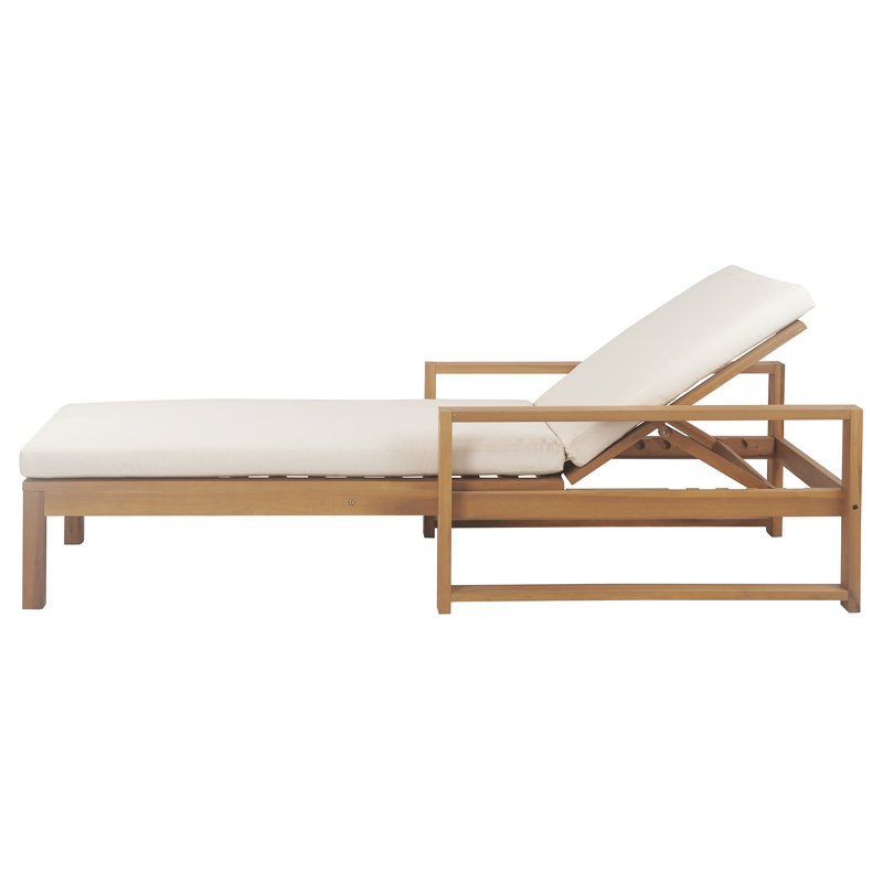 Armani Patio Chaise Lounge with Cushion & Adjustable Backrest（set of 2）, Brown, 2
