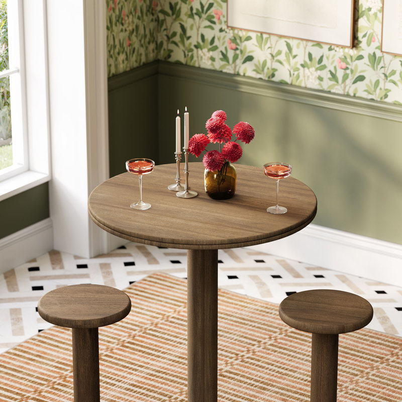 Ensemble de table de bar et de tabourets de patio 3 pièces Neo, Brun cacao, 4