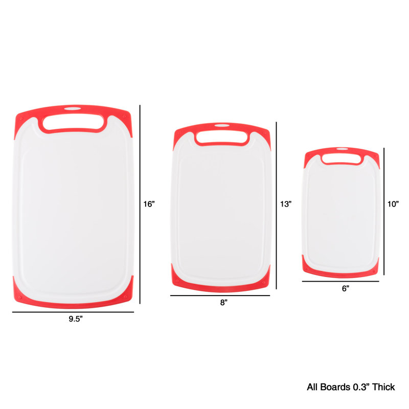 Classic Cuisine 3 Piece Plastic Cutting Board Set