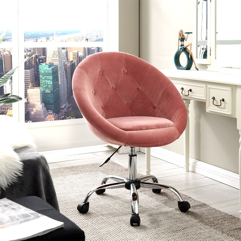 Task Chair, Pink Velvet