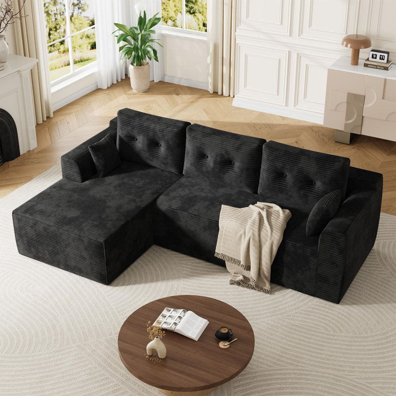 Canapé modulaire 105 po Cloud, Noir