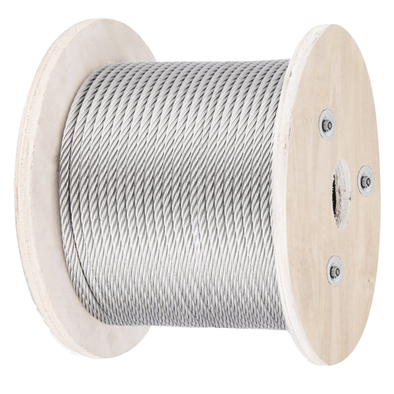 Câble en acier inoxydable de qualité marine 500 pi T316 - Acier tressé robuste de 5/32 po pour balustrade de terrasse, main courante et balustrade de bricolage