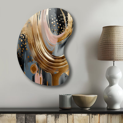 Gilby - Abstract Marble Boom Shape Asymmetric Metal Wall Sculpture