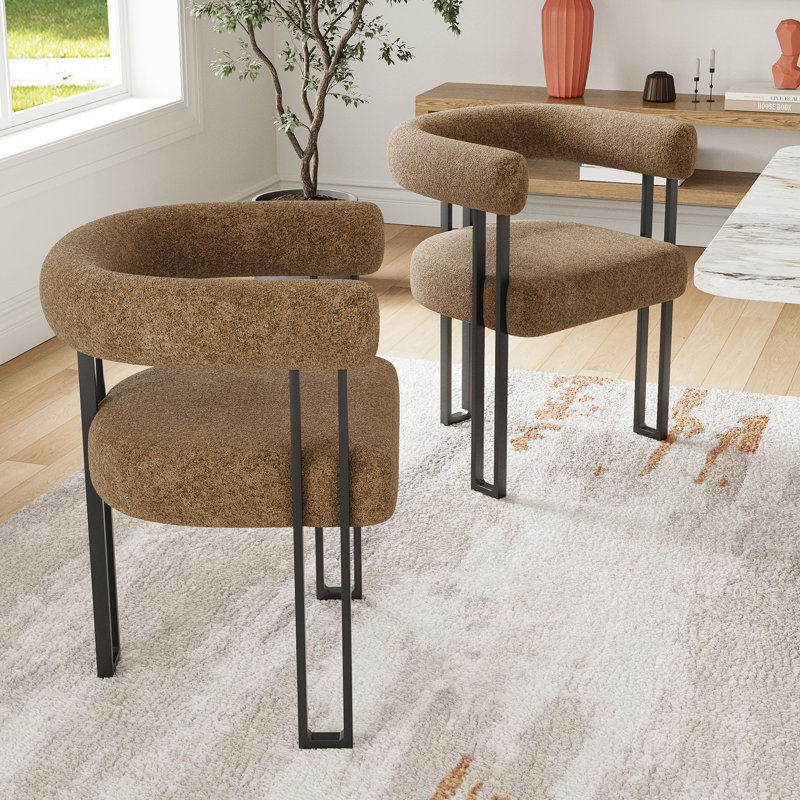 Chaises de salle à manger rembourrées Mahjabi, Café