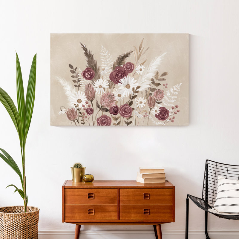 Impression sur toile Boho Flowers, H 24 po x l 36 po