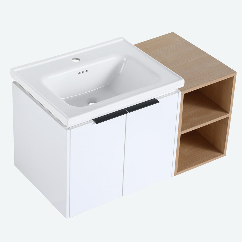 Meuble-lavabo simple 35,8 po avec plateau en céramique Nardoni