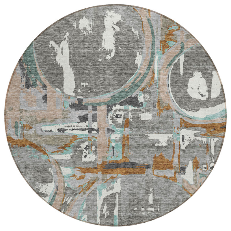 Tapis rond lavable à l'intérieur 8 pi