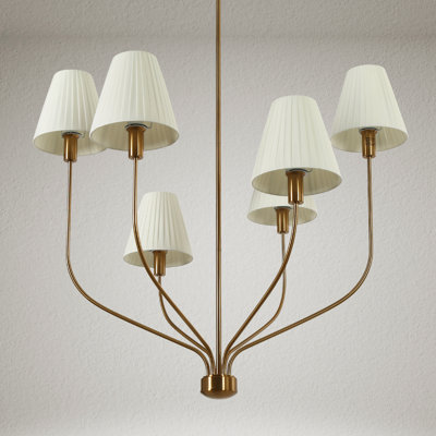 6- Light Dimmable 33.9'' W Dining Room Chandelier
