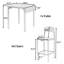 Ensemble de table de salle à manger à rallonge 5 pièces à hauteur de comptoir avec chaises pour 4