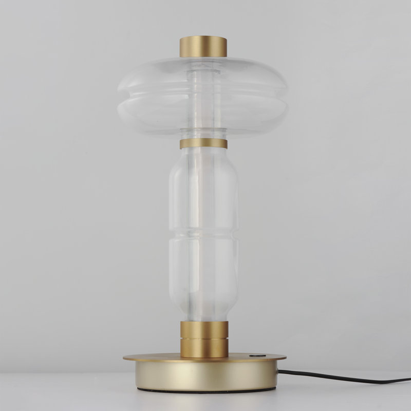Gusto LED Table Lamp, Gold, White/Clear