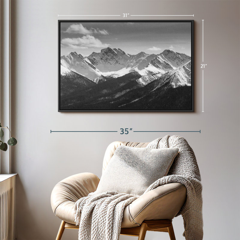 Nature "Montagnes Rocheuses Monochromes", H 31 po x l 21 po
