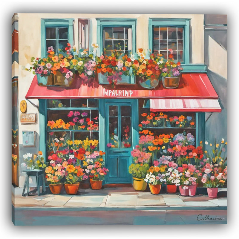 «Terrace Garden Harmony», art mural sur toile tendue, H 30 po x l 30 po