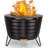 Brand Smokeless 25 in. Patio Fire Pit, Wood Burning Outdoor Fire Pit - Includes Wood Pack, Modern Design with Removable Ash Pan and Weather Resistant Cover, Black