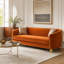 Modern Velvet Sofa with Gold Legs and Removable Seat Cover-475323773