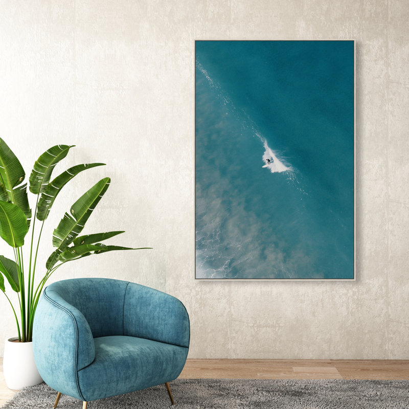 Aquamarine Breath Print by Oliver Gal, 31"H x 21"W, Silver Floater Frame