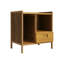 Bamboo Nightstand with Drawer, Open Side Compartment