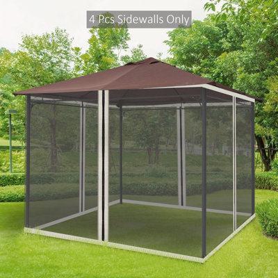 Filet de remplacement en filet pour les pavillons de jardin et les tentes à auvent avec fermetures à glissière (paroi latérale seulement)