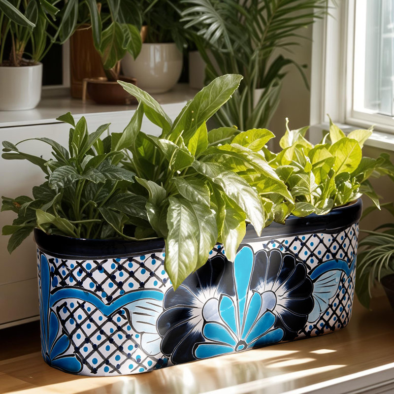 Desert Bloom Talavera Oval Planter