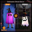 Fantômes suspendus d'Halloween illuminés (3 pièces, 2025 améliorées) - 20 lumières DEL à deux couleurs, 8 modes d'éclairage, minuterie 8H / 16H, décoration de porche intérieur / extérieur