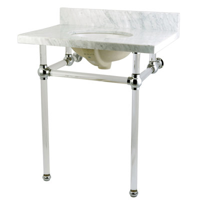 Kingston Brass Templeton 30-Inch Vanity Top with Clear Acrylic Legs (8-Inch, 3-Hole)