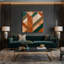"Abstract Shapes" 85, art mural sur toile brune-879394732