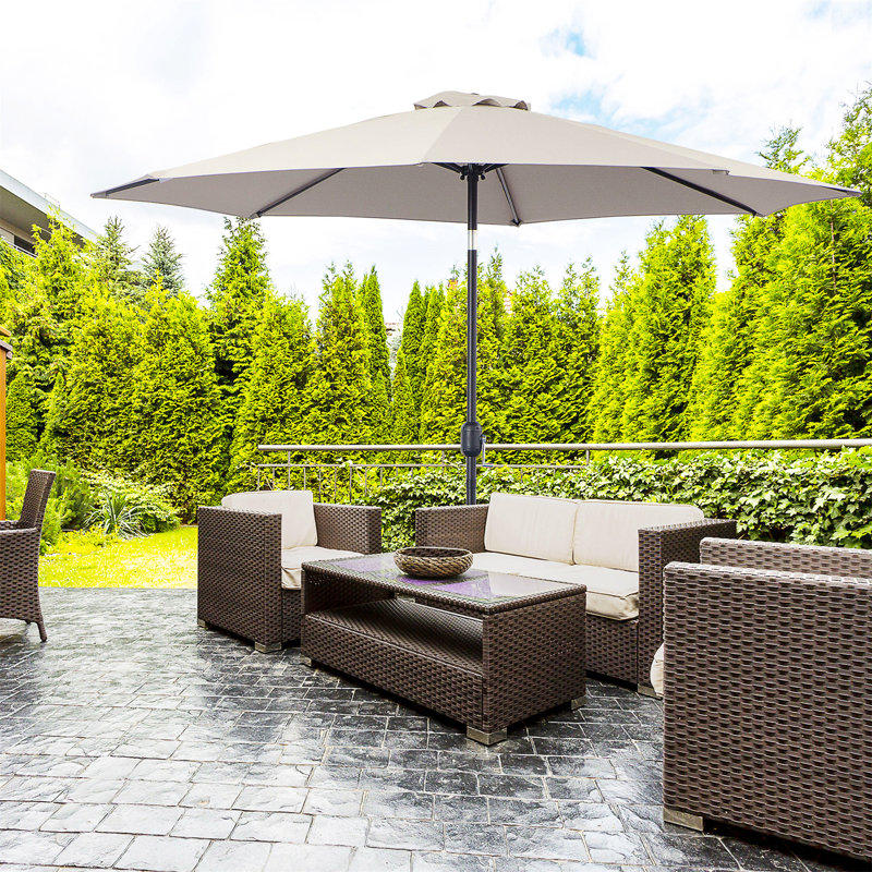 Brookann 295cm Tilt Market Parasol, Grey