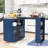 Modern Rolling Kitchen Island Cart with Built-in Charging Station, LED Lighting and Ample Storage-1481230230