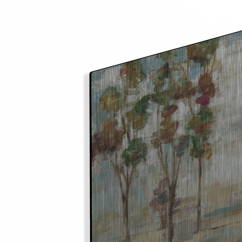 «Serene Forest» par Silvia Vassileva, art mural en métal, H 12 po x l 16 po