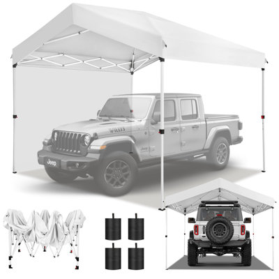 10x10 Carport, Pop up Canopy with 1 sidewall
