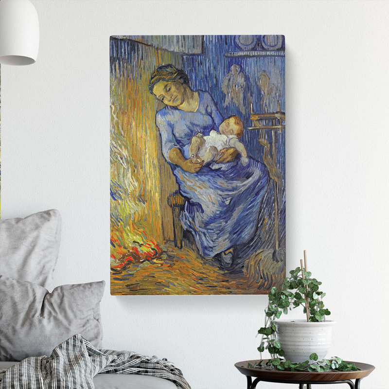 Mother With Child by Vincent Van Gogh - Wrapped Canvas, 50cm H x 35cm W x 3cm D