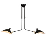 Luminaire suspendu semi-encastré à 2 lumières avec abat-jour rotatif 41 po et hauteur réglable