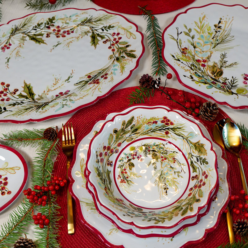 Christmas Gatherings Melamine Round and Oval Platter Set