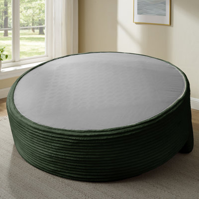 Boneless Oversized Round Chair Lounge Chaise Indoor, 55.1-Inchupholstered Corduroy Deep Seat Cloud Large Circle Sofa Chair, No Assembly Required, Round Boneless Couch For Reading, Living Room, Bedroom