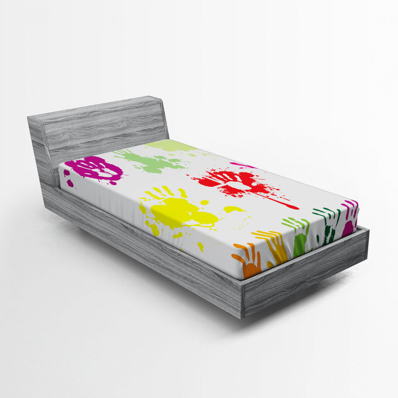Graffiti Microfiber Fitted Sheet, Twin Fitted Sheet