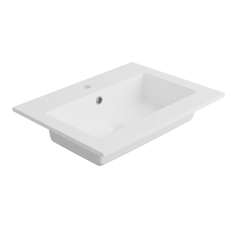 DAX Toscana Vanity Basin, 24", Single Bowl, Glossy White