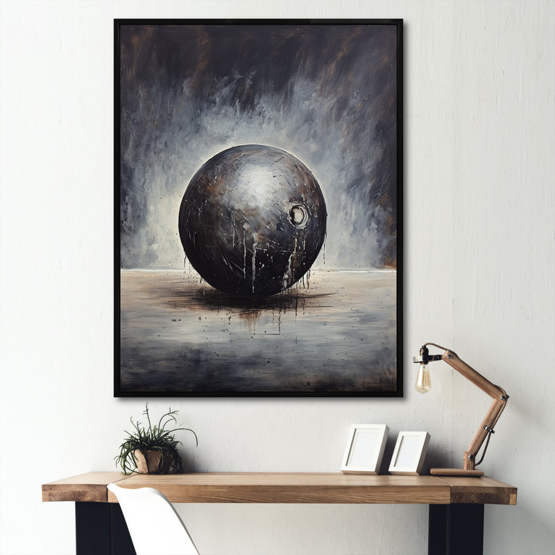 «Bowling Slate Strike» sur toile, H 40 po x l 30 po x P 1,5 po, Cadre flottant noir