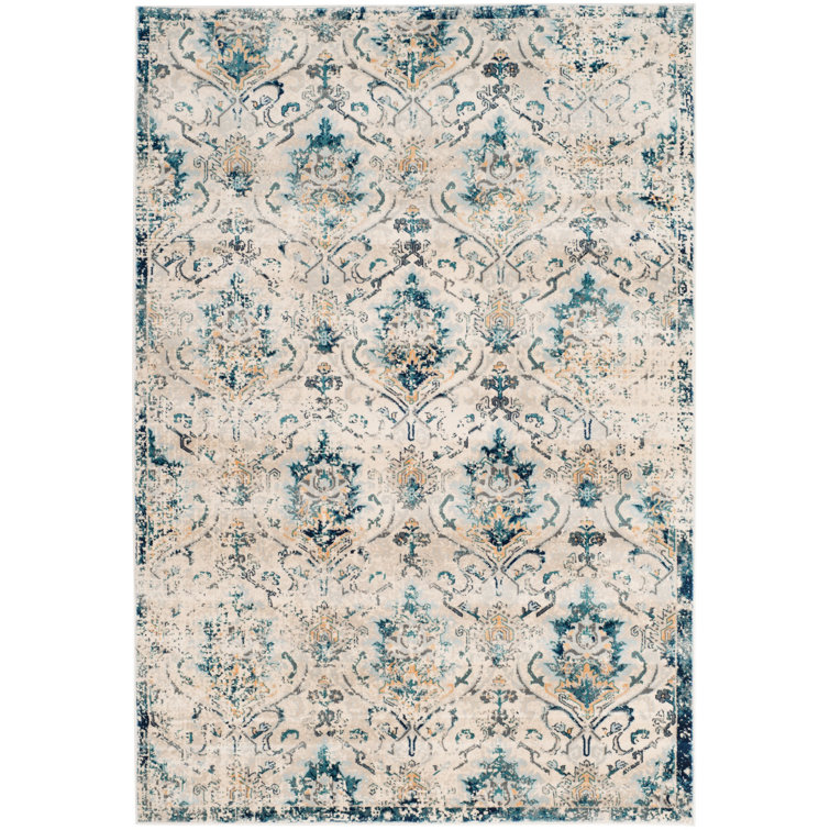 Tapis oriental beige / bleu marine Annette