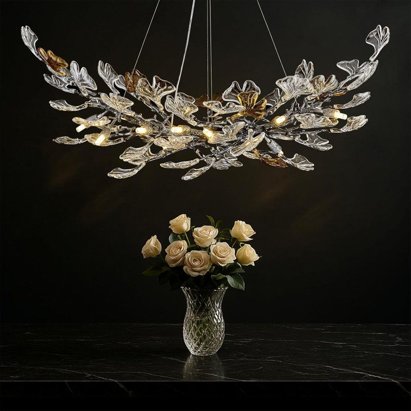 Lustre Ginkgo, 12 lumières, H 17,72 po x l 47,24 po x P 23,62 po