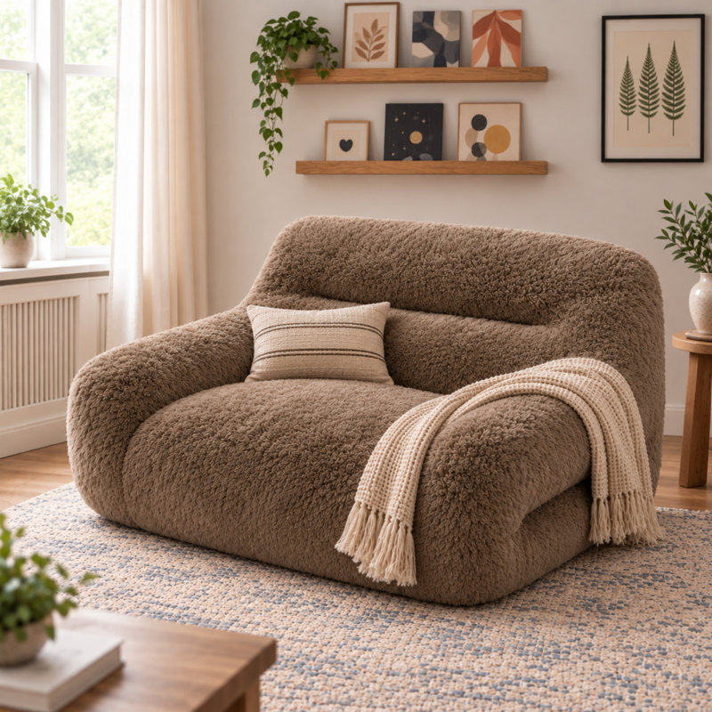 Canapé Boucle, Dark Brown