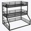 Full Over Full Over Full Bunk Bed, Kiriana Triple Bunk Bed With Safety Guardrails, Heavy-Duty Bunk Bed With Noise-Reduced Design, White-413292747-413292788