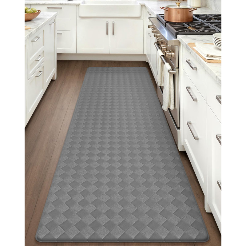 Tapis de cuisine antidérapant Devarian, Tapis de couloir 2 pi x 7 pi 11 po, Gris