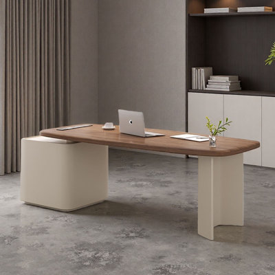 Bureau moderne en noyer crème