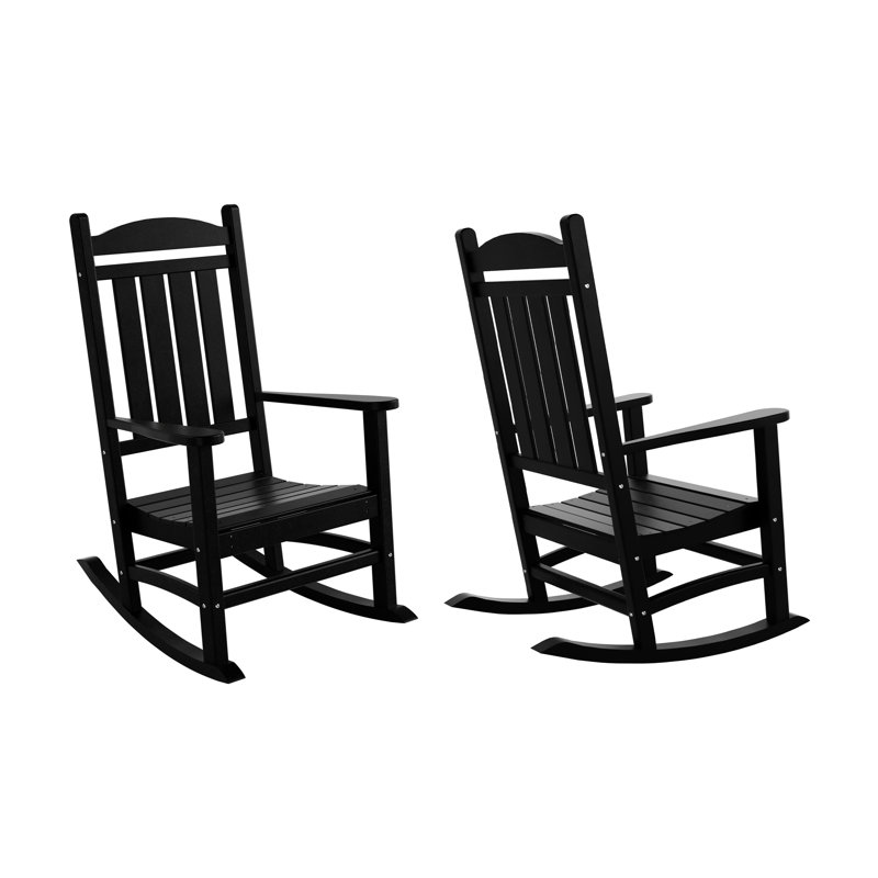 Chaise berçante d'extérieur en plastique Laguna, Noir
