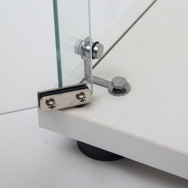 Vitrine à deux portes avec 5 tablettes, blanc, Transparent