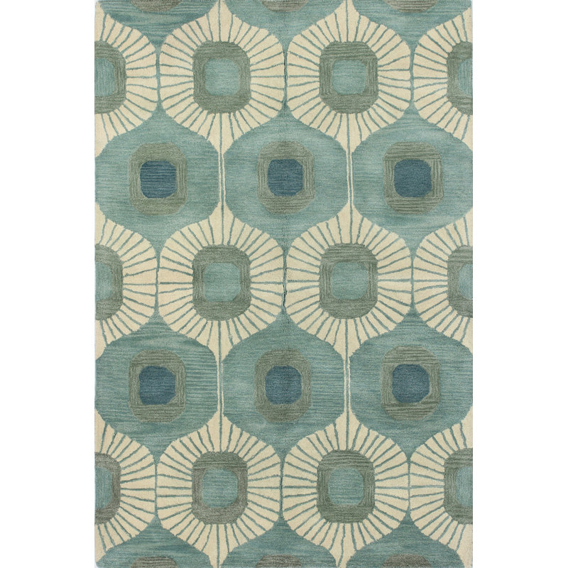 Hemmer Wool Abstract Indoor Rug, Rectangle 3'6" x 5'6"