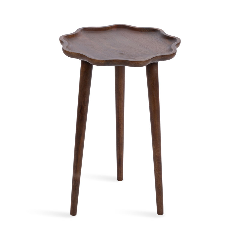 Kalid Solid Wood Top End Table, 22" H x 15" W x 15" D, Dark Brown Wood